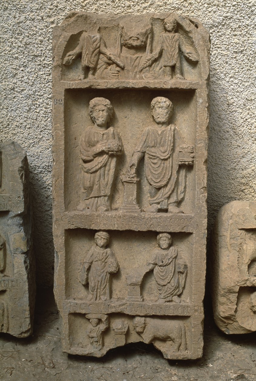 Stela med människofigurer, höga kejsarperioden (27 f.Kr.-395 e.Kr.) av Roman Imperial Period