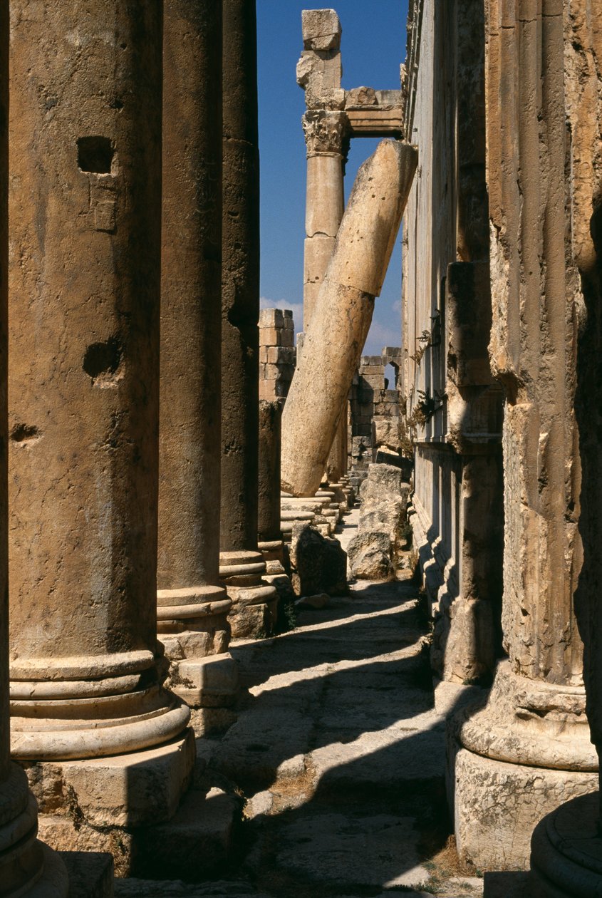 Bacchus tempel, detalj, höga kejsarperioden (27 f.Kr.-395 e.Kr.) av Roman Imperial Period
