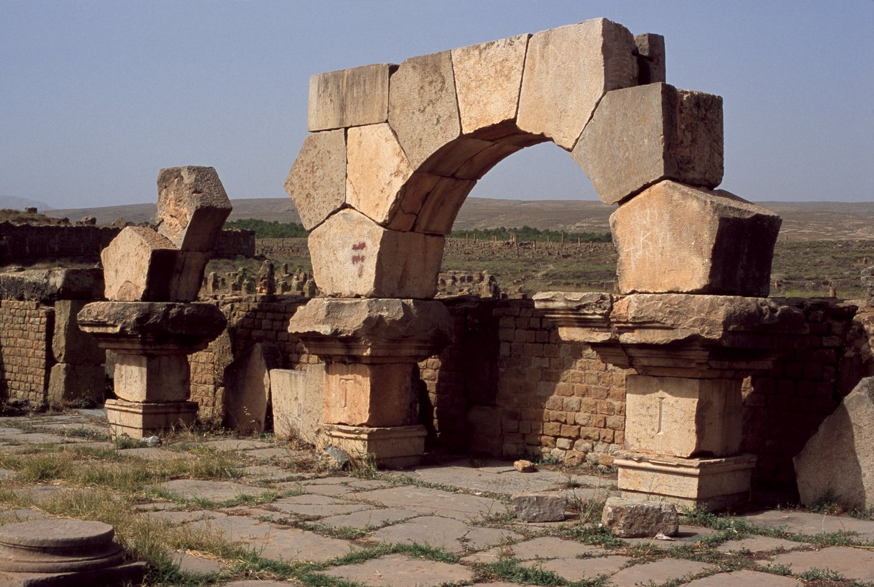 Utsikt över Sertius-marknaden, höga kejsarperioden (27 f.Kr.-395 e.Kr.) av Roman Imperial Period