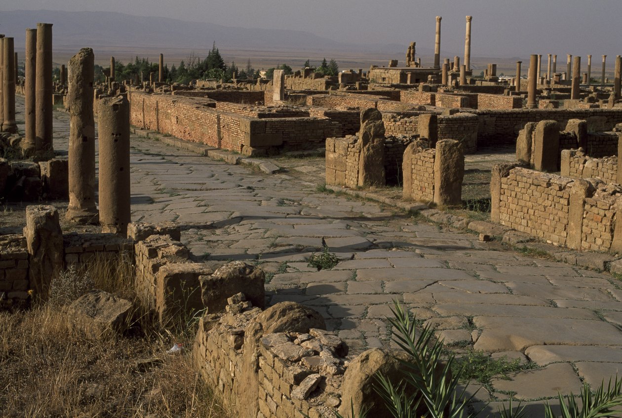 Utsikt över en gata, höga kejsarperioden (27 f.Kr.-395 e.Kr.) av Roman Imperial Period