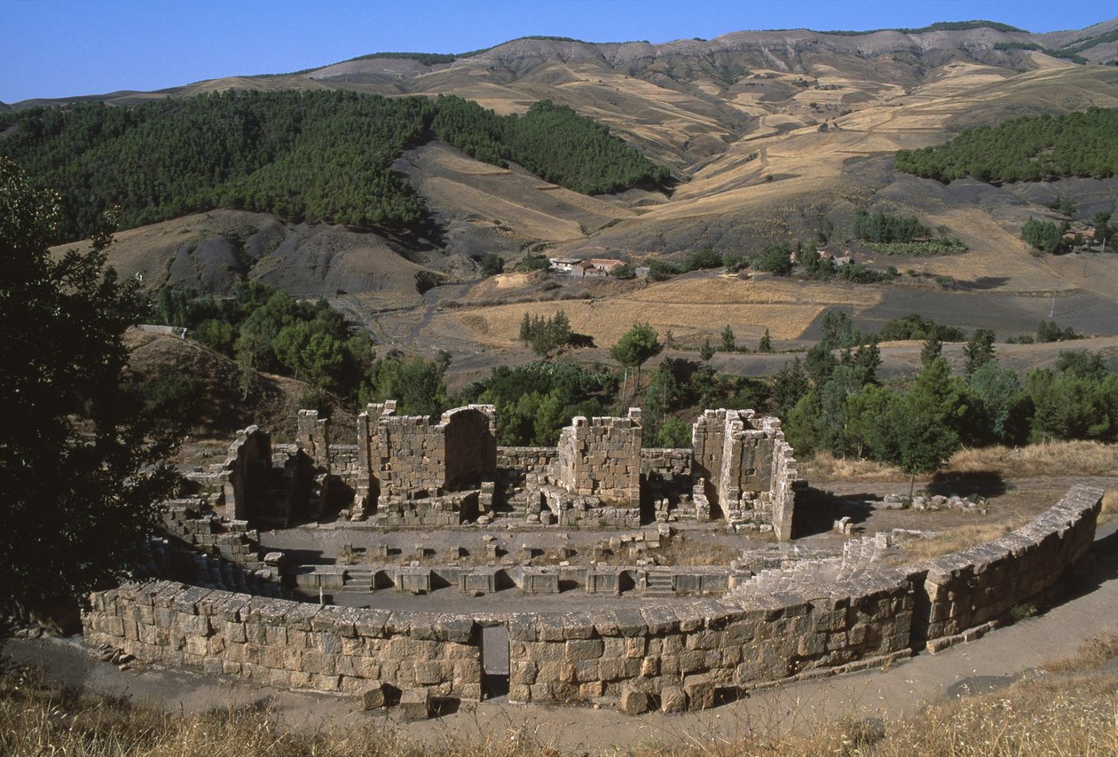 Vy över teatern, den höga kejsartiden (27 f.Kr. - 395 e.Kr.) av Roman Imperial Period