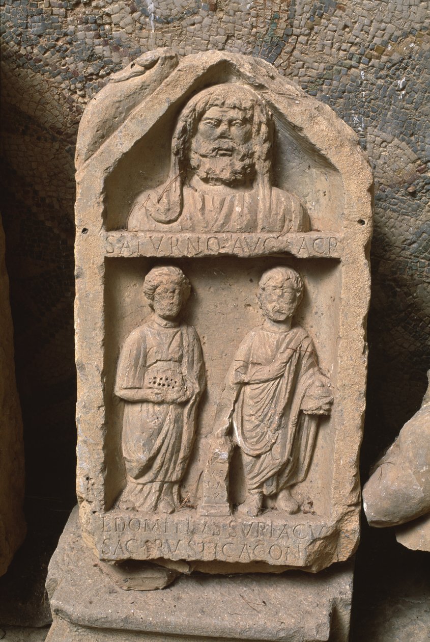 Votiv stela tillägnad Saturnus, Högkejsarperioden (27 f.Kr.-395 e.Kr.) av Roman Imperial Period