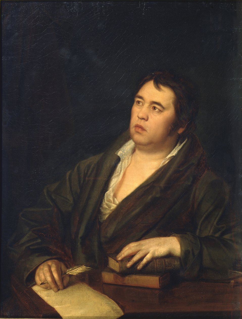 Porträtt av poeten Ivan A. Krylov 1769-1844, 1812 av Roman Maximovich Volkov