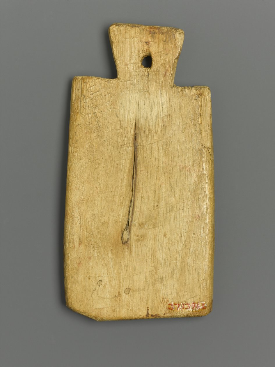 Mummy Tag med grekisk inskription (trä & pigment) av Roman Period Egyptian