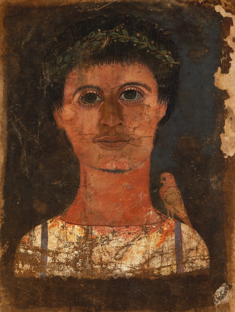 Mamma hölje med målade porträtt av en pojke av Roman Period Egyptian