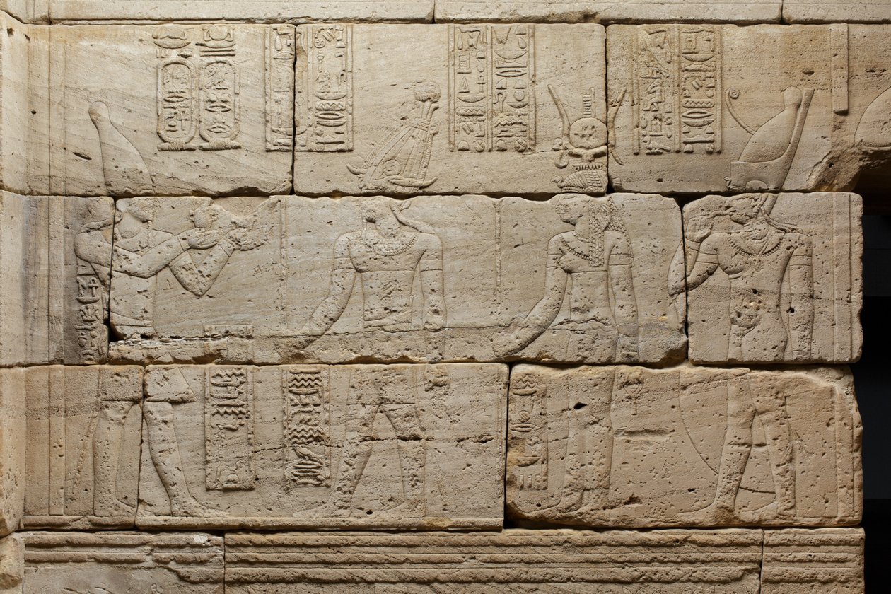 Relief från The Temple of Dendur, c.10 f.Kr. (eolisk sandsten) av Roman Period Egyptian