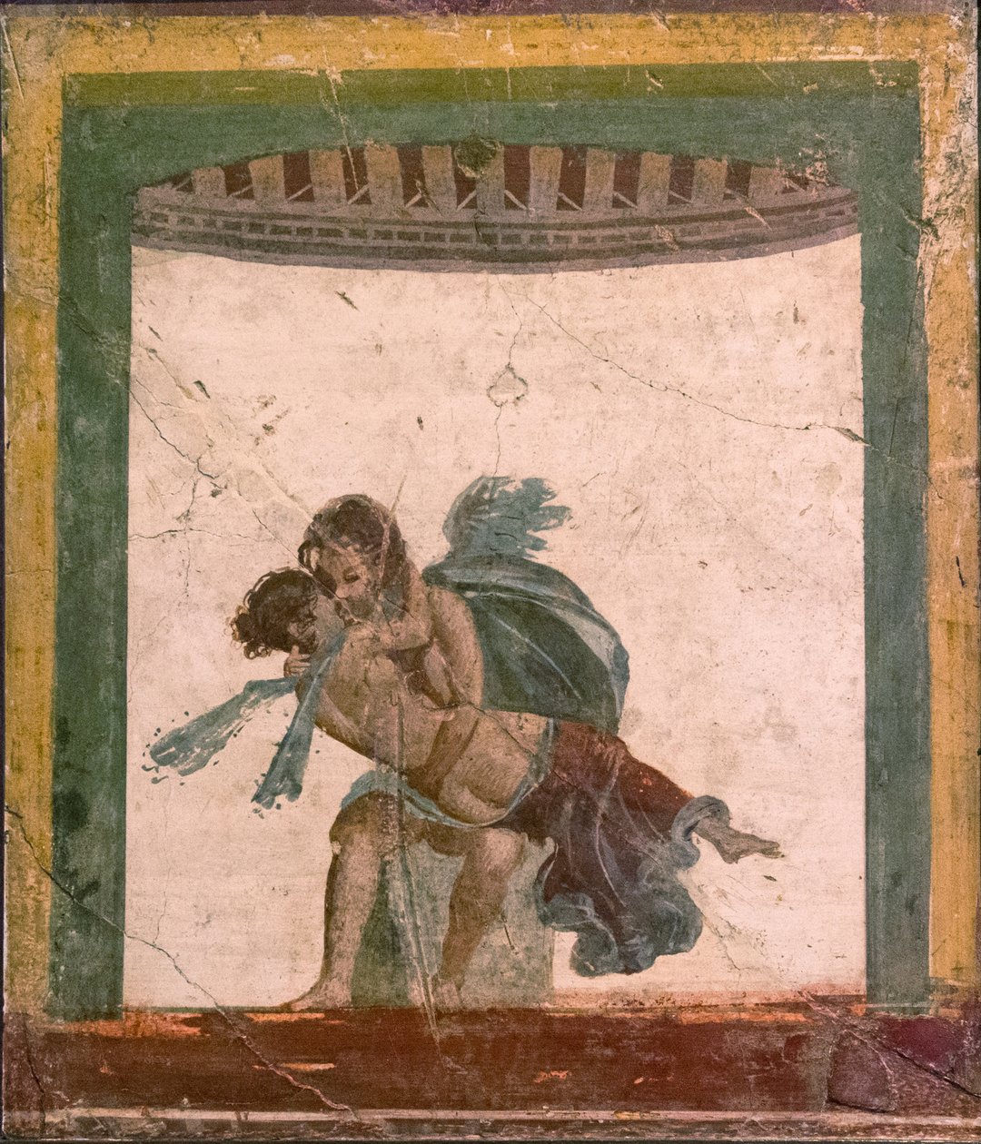 Amor och Psyche, 1:a H. 1:a århundradet. AD. av Roman Pompeian wall painting.