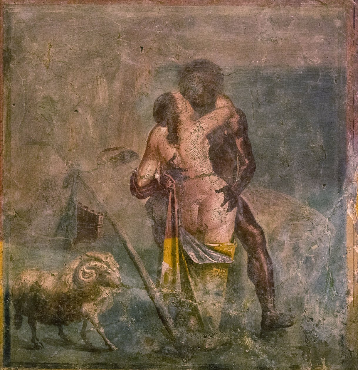 Galatea och Polyphemus, 1:a århundradet. av Roman Pompeian wall painting.