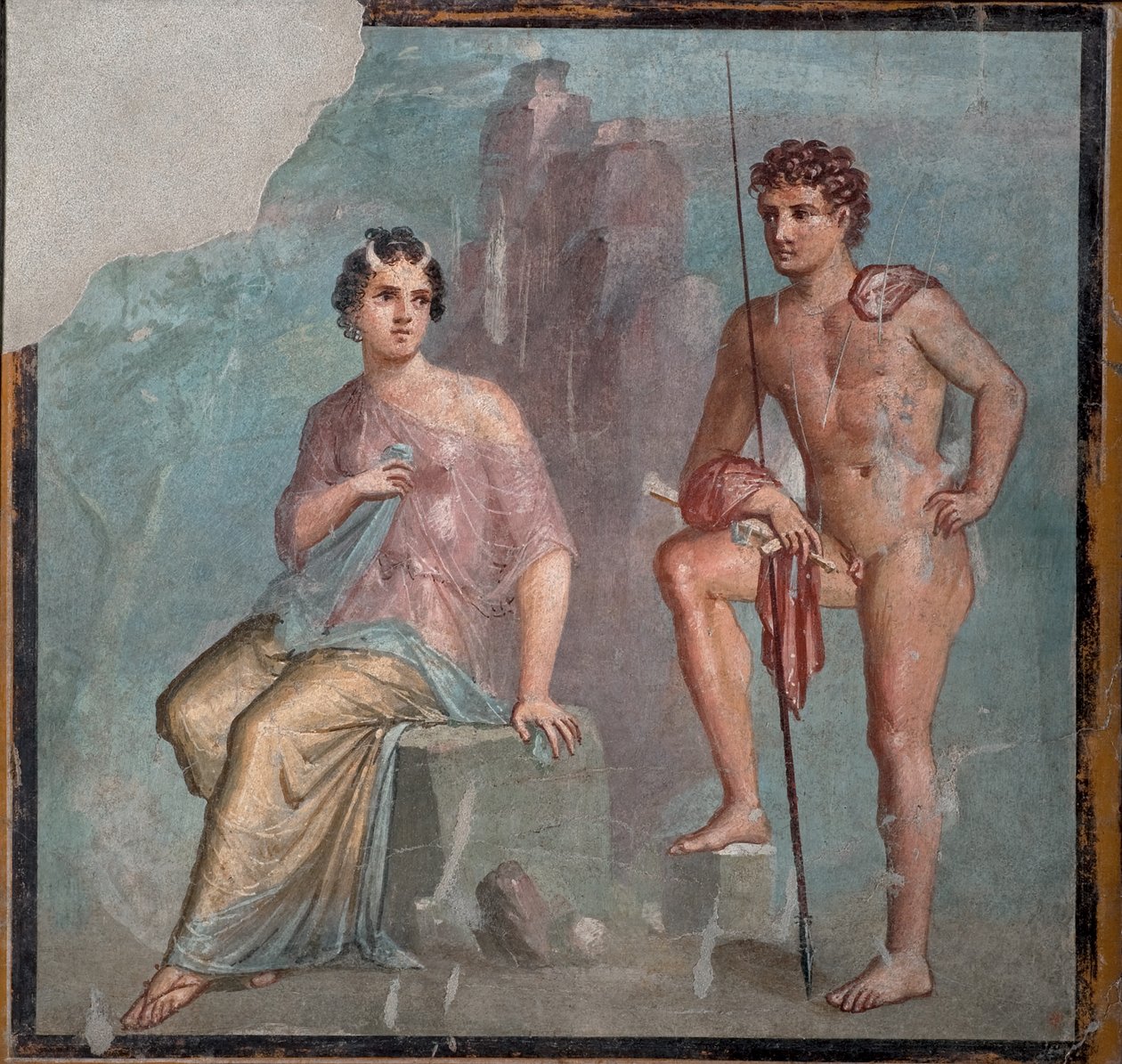 Io och Argus, 1:a H. 1:a århundradet. AD. av Roman Pompeian wall painting.