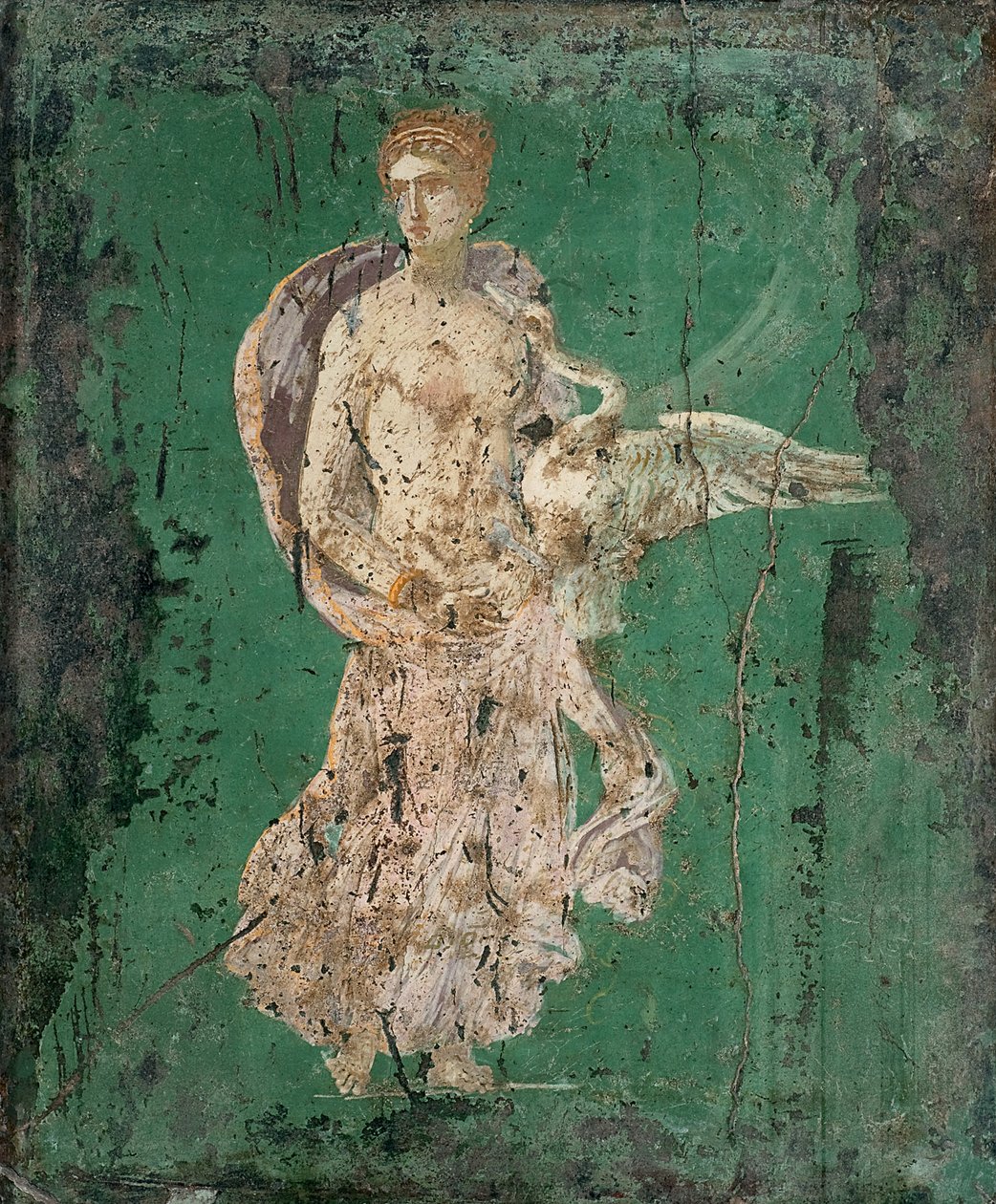 Leda och svanen, 1:a H. 1:a århundradet. AD. av Roman Pompeian wall painting.