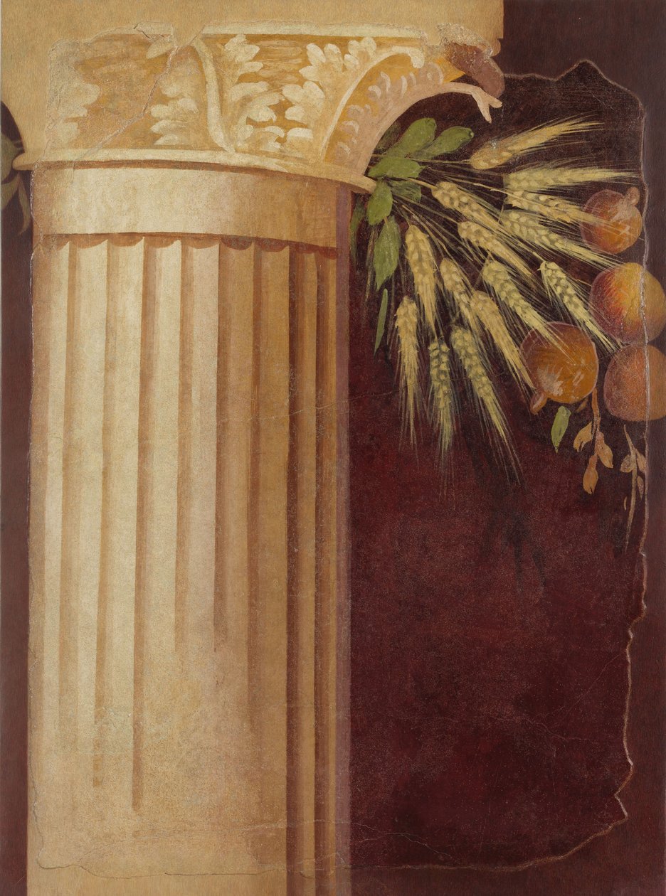 Väggmålningsfragment från peristylen av en villa i Boscoreale, c.50–40 f.Kr. av Roman Republican Period