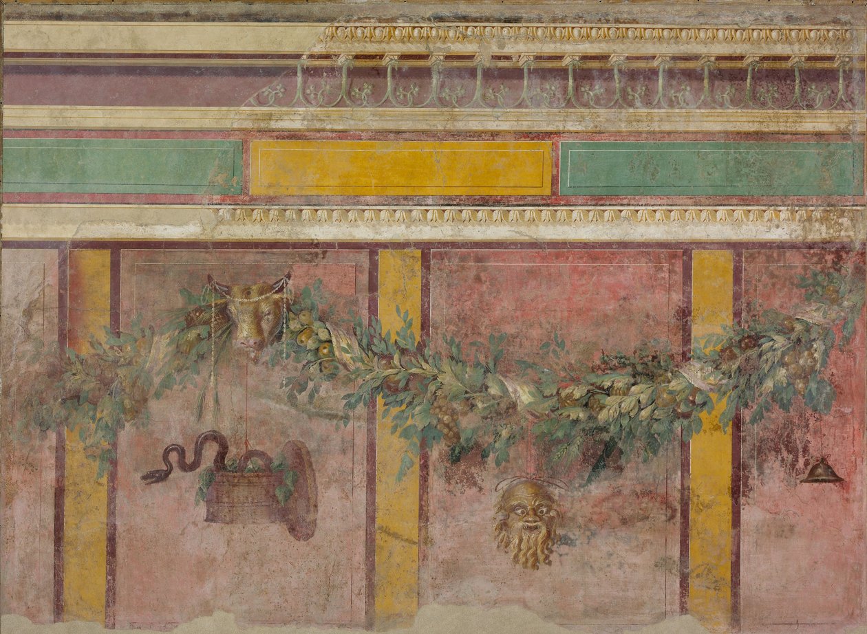 Väggmålning från exedran till en villa i Boscoreale, c.50–40 f.Kr. av Roman Republican Period