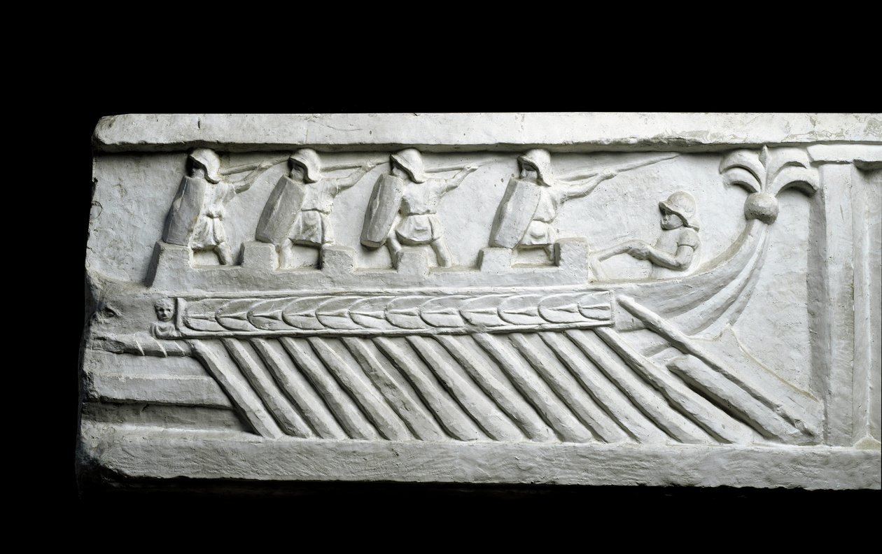 Ett krigsfartyg (låg relief) av Roman Roman