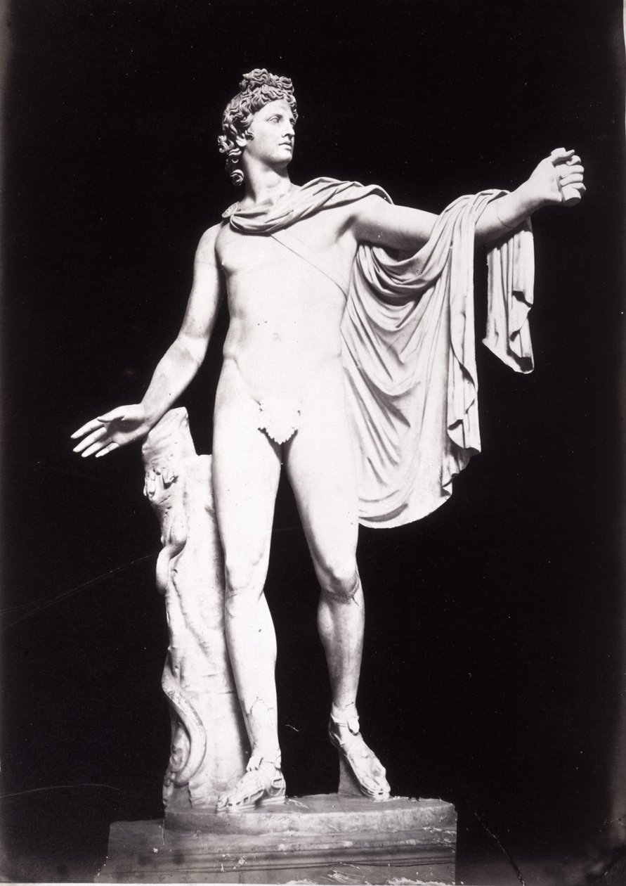Apollo Belvedere, kopia av ett grekiskt original från 300-talet f.Kr., före avlägsnandet av tidigare restaurationer (marmor) av Roman Roman