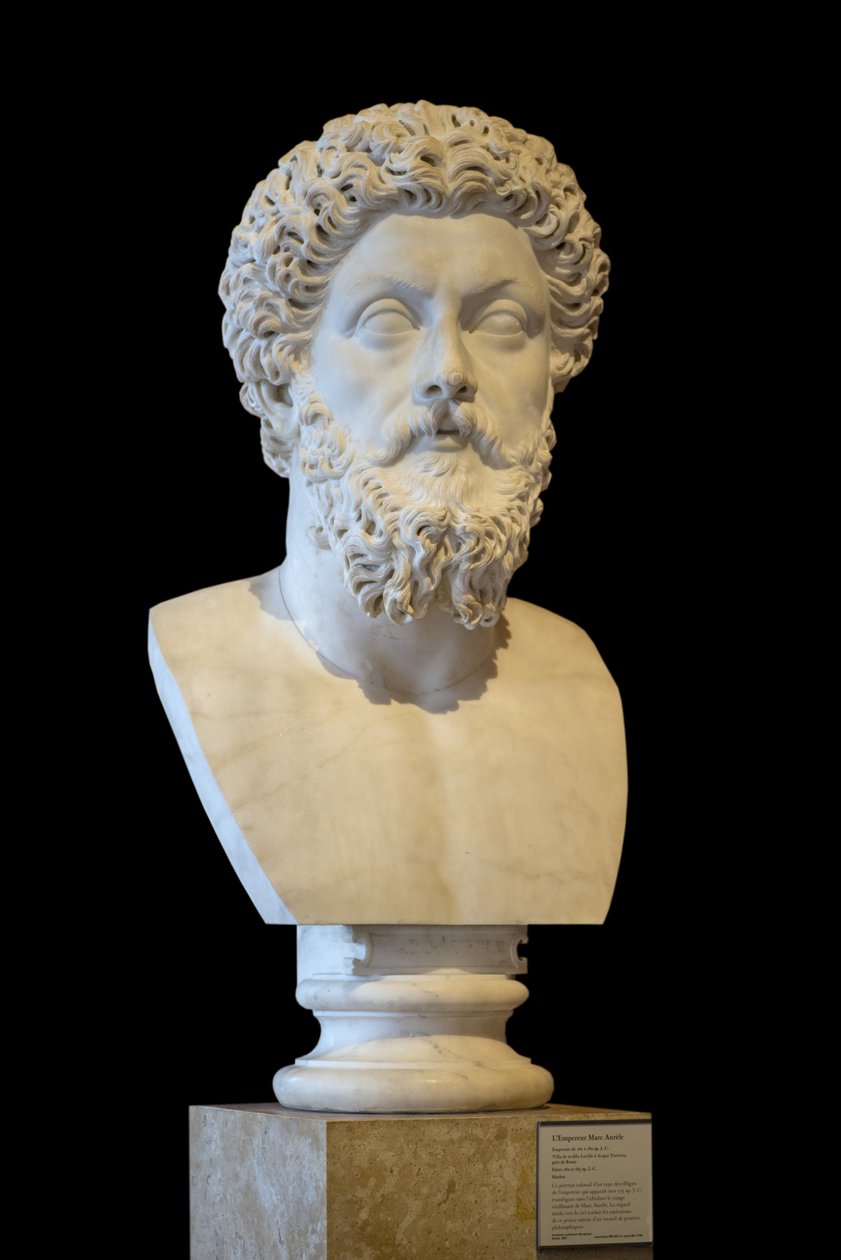 Art Rom Byst av den romerske kejsaren Mark Aurele (121 - 180 AD) marmor av Roman Roman