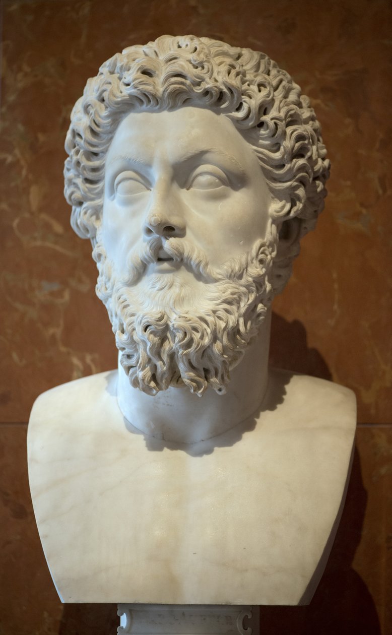 Art Rom Byst av den romerske kejsaren Mark Aurele (121 - 180 AD) marmor av Roman Roman