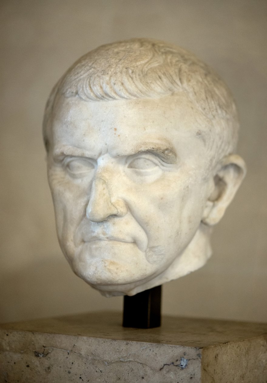 Art Rome Fragment av en staty, porträtt av en okänd (marmor av Roman Roman