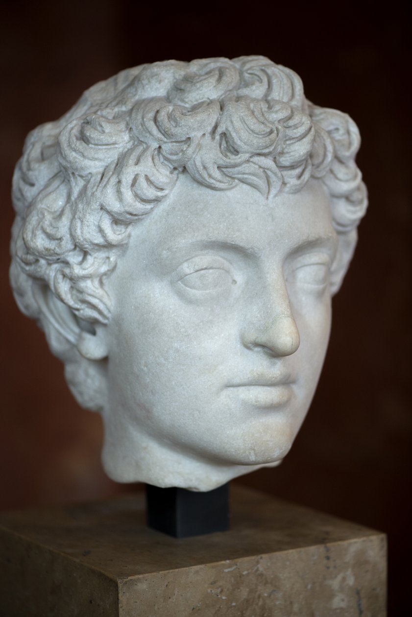 Art Rome Chef för den romerske kejsaren Mark Aurele Young (121 - 180 AD) Marmor av Roman Roman