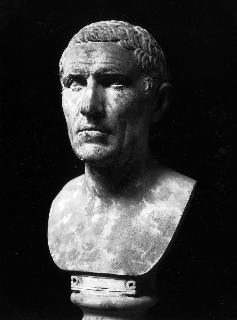 Byst av Marcus Claudius Marcellus (c.268-208BC) (marmor) av Roman Roman