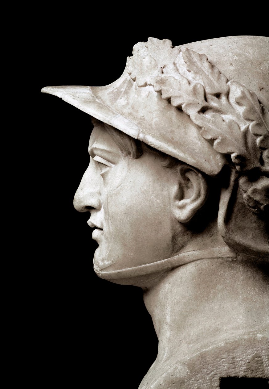 Byst av Pyrrhus I (eller Pyrrhos) kung av Epire från 306 till 272 f.Kr. Från Herculaneum (Herculanum). Från en original 290 f.Kr. Neapel, National Archaeological Museum - Byst av Pyrrhus av Epirus (319-272 f.Kr.). Romersk kopia efter original c.290 f.Kr. M av Roman Roman