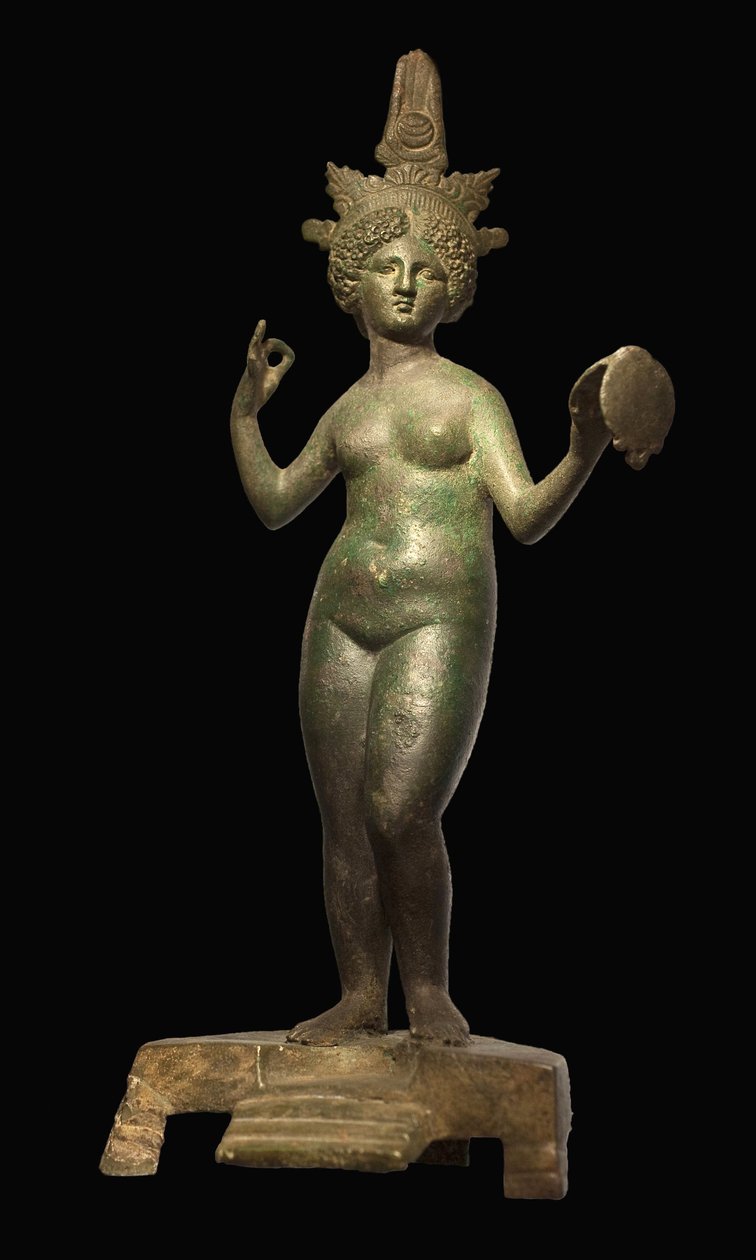 Kom till spegeln. Bronsskulptur, Libanon, romersk tid. Musee de La Castre, Cannes. av Roman Roman