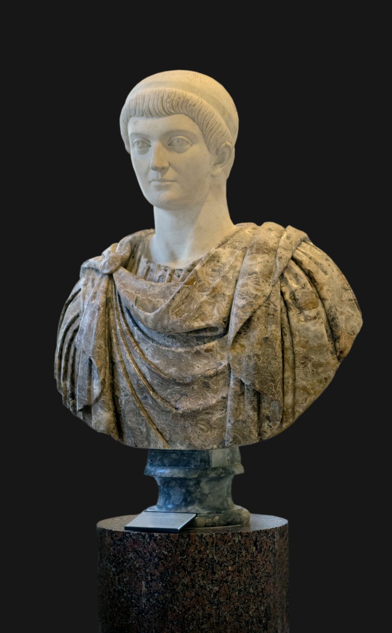 Konstant I (337 - 350 e.Kr.) skulptur, romersk konst av Roman Roman