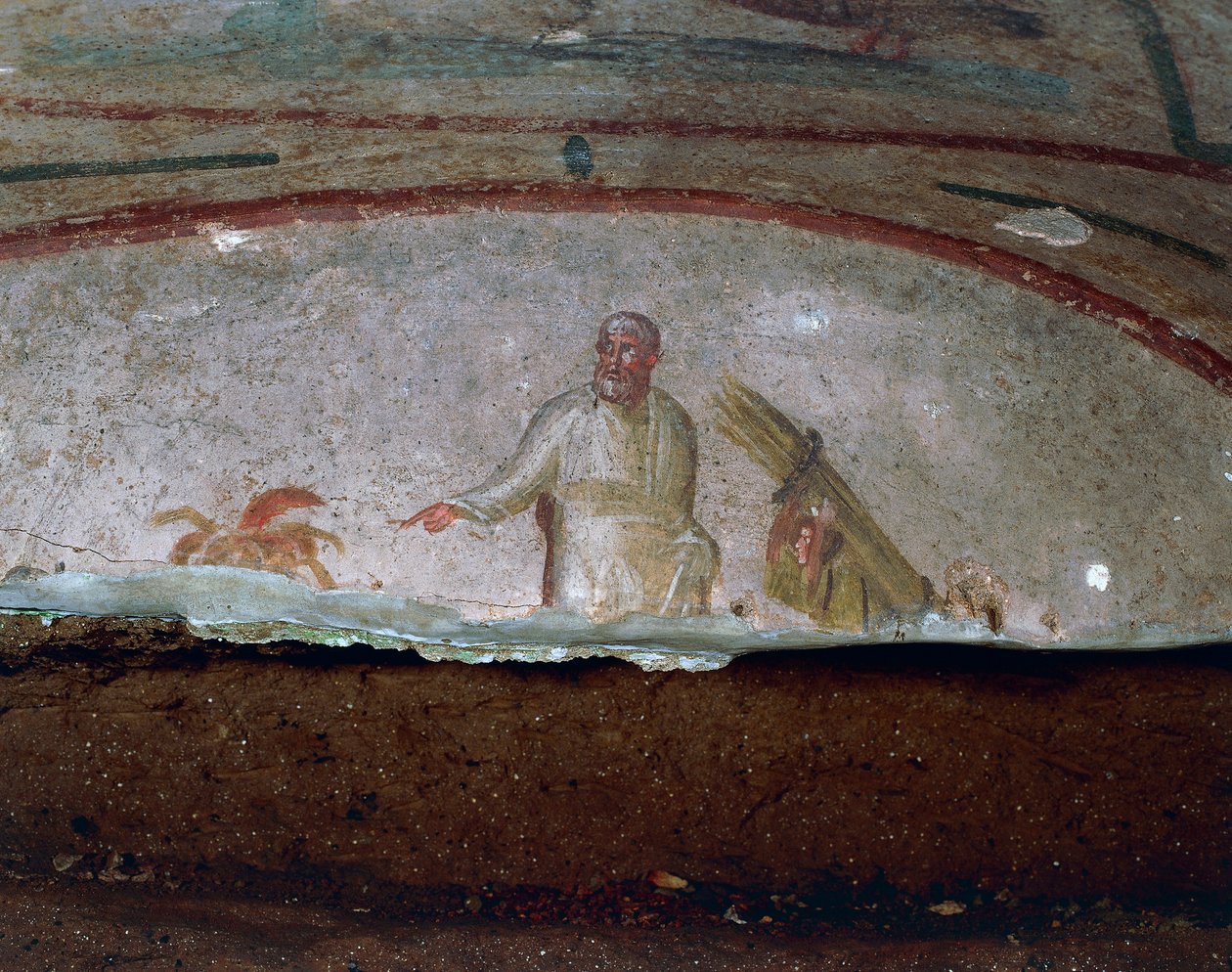 Dekorativ fresk-katakomber från Priscilla, Rom (UNESCO:s världsarvslista av Roman Roman