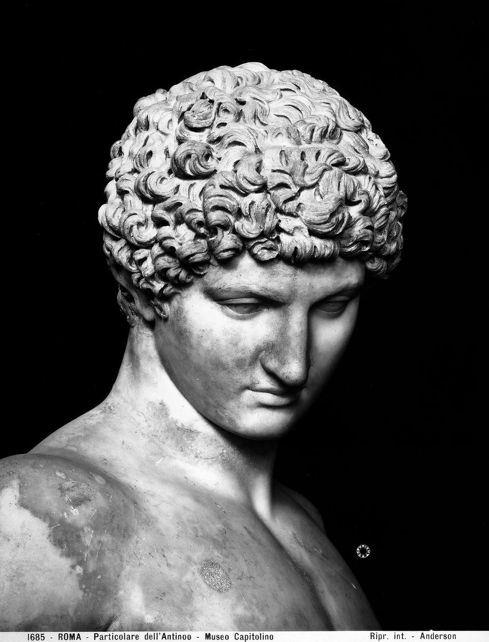 Detalj av Antinous (marmor) av Roman Roman