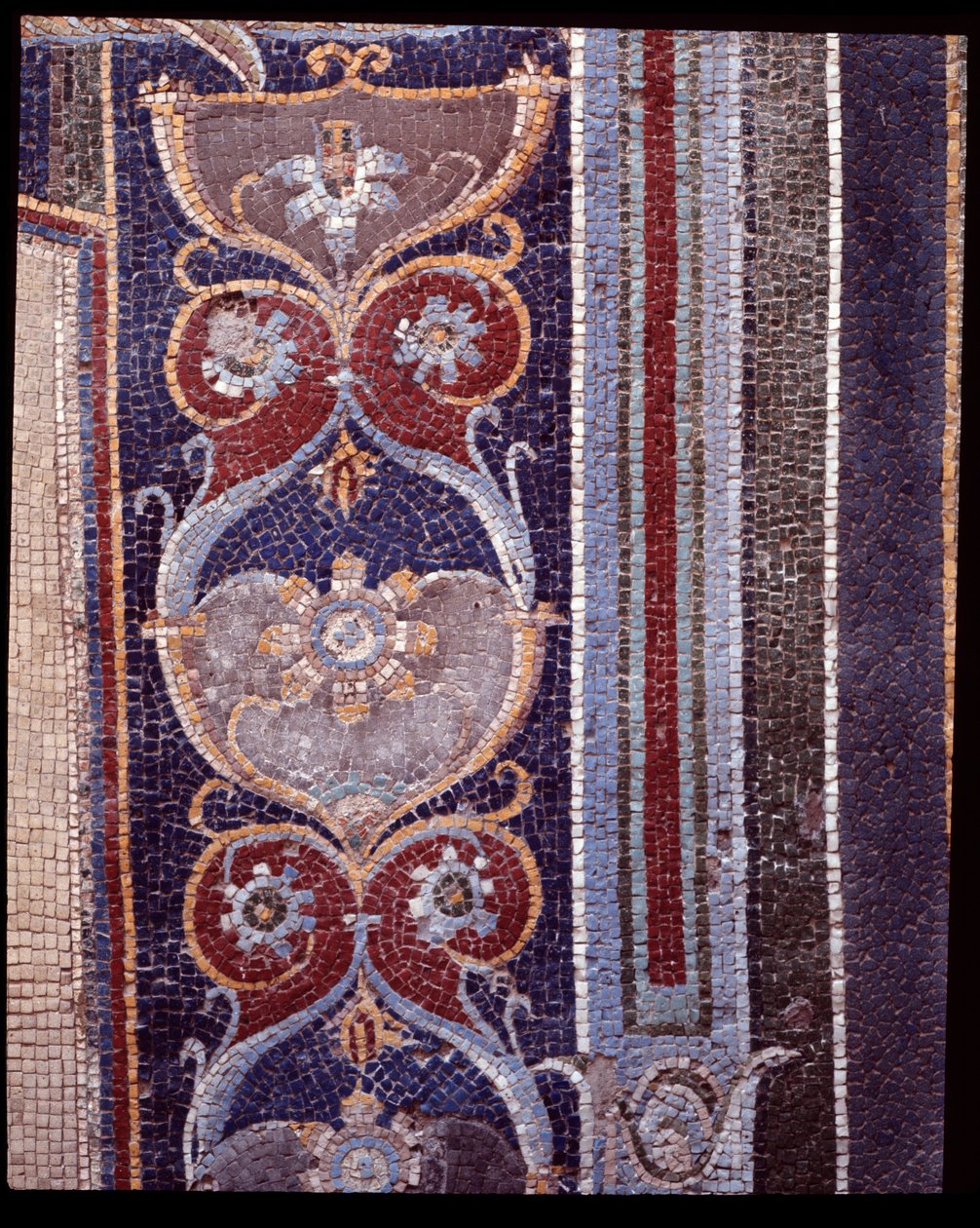 Detalj av väggmosaik av nymfaeum i Casa di Nettuno e Amphitrite, 500-talet f.Kr. - 1:a århundradet e.Kr. av Roman Roman