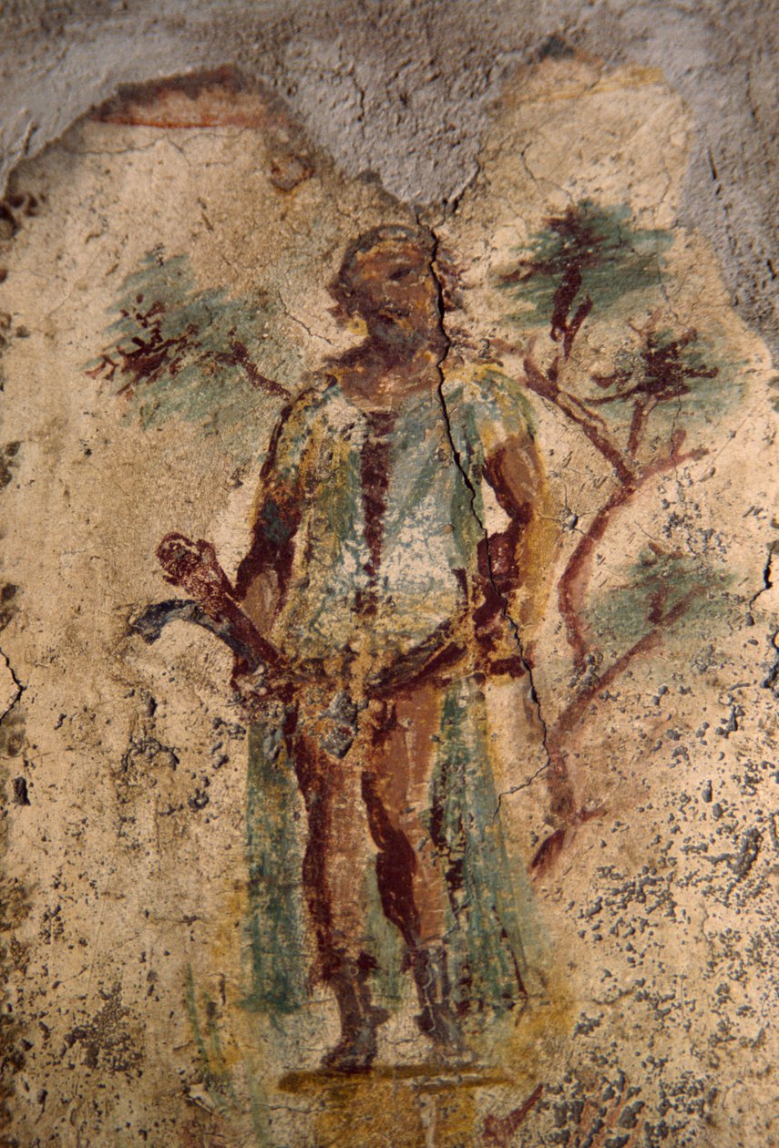 Erotisk fresk från Lupanar, Pompeji (UNESCOs världsarvslista av Roman Roman