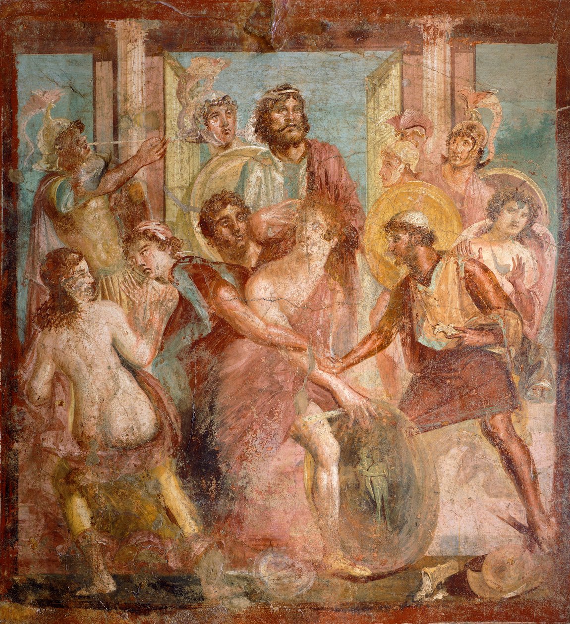 Fresk föreställande Akilles och Sciro, från Pompeji, Kampanien, romersk civilisation av Roman Roman