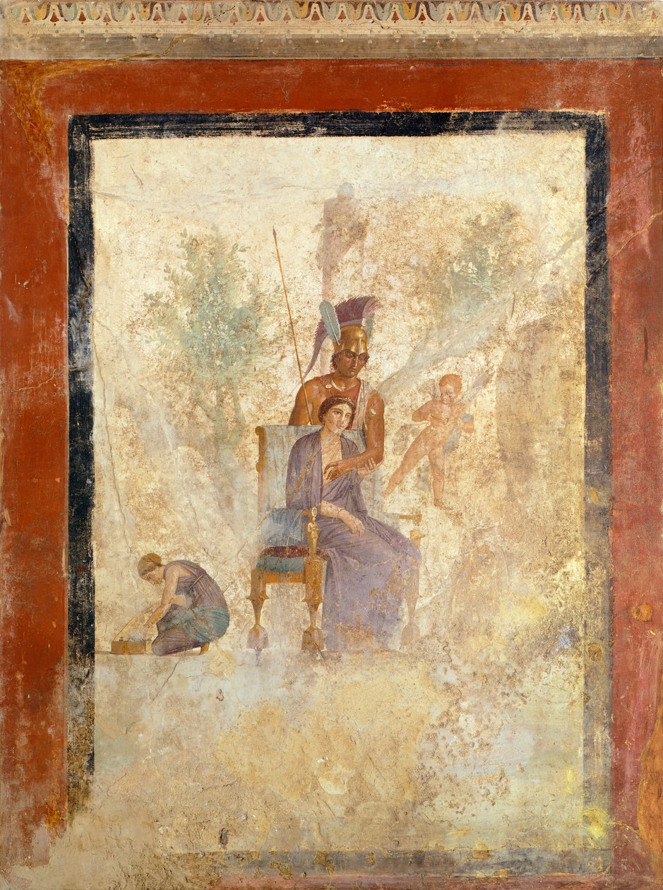 Fresko föreställande Ares och Afrodite, från Den straffade kärlekens hus, Pompeji (UNESCO:s världsarvslista av Roman Roman