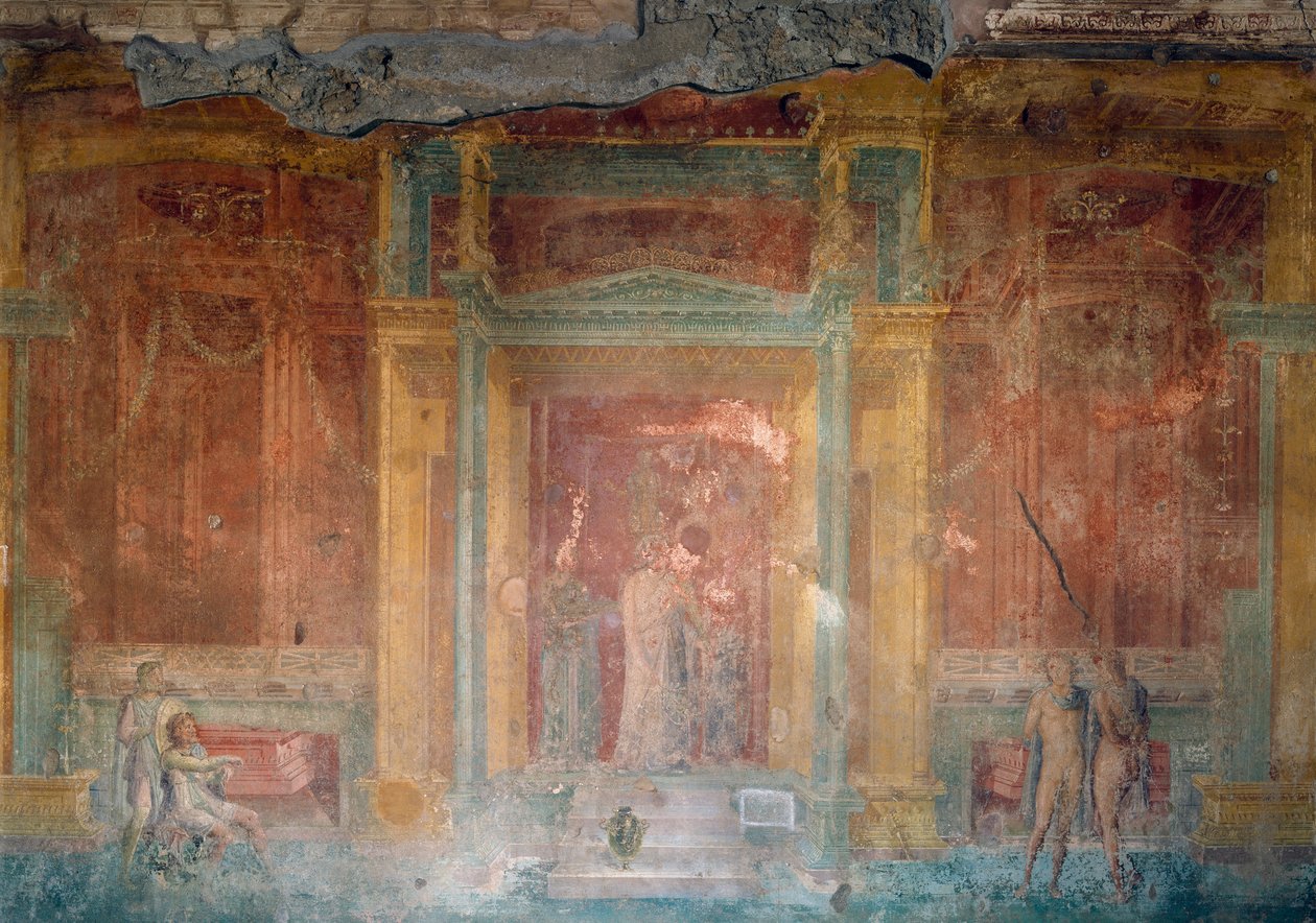 Fresk föreställande Iphigenia i Oxen, Pinarius Cerialis hus, Pompeji (Unescos världsarv), Kampanien, Italien, romersk civilisation av Roman Roman