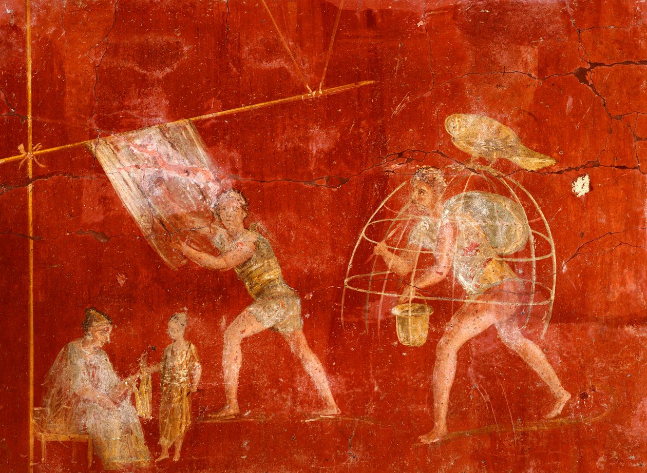Fresk föreställande tvättmän, från Pompeji (UNESCOs världsarvslista av Roman Roman