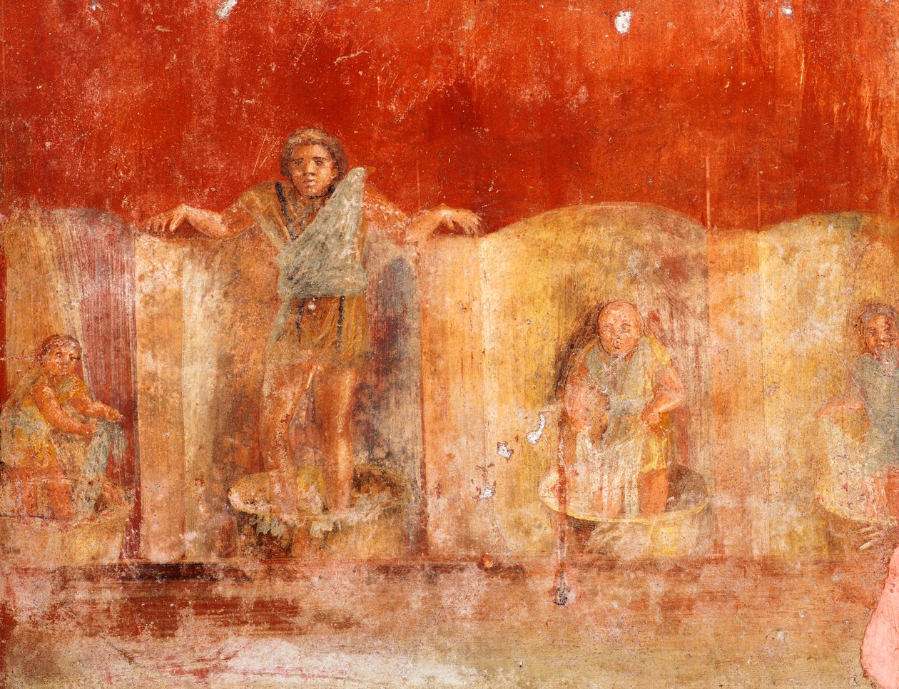 Fresk föreställande tvättmän, från Pompeji (UNESCOs världsarvslista av Roman Roman
