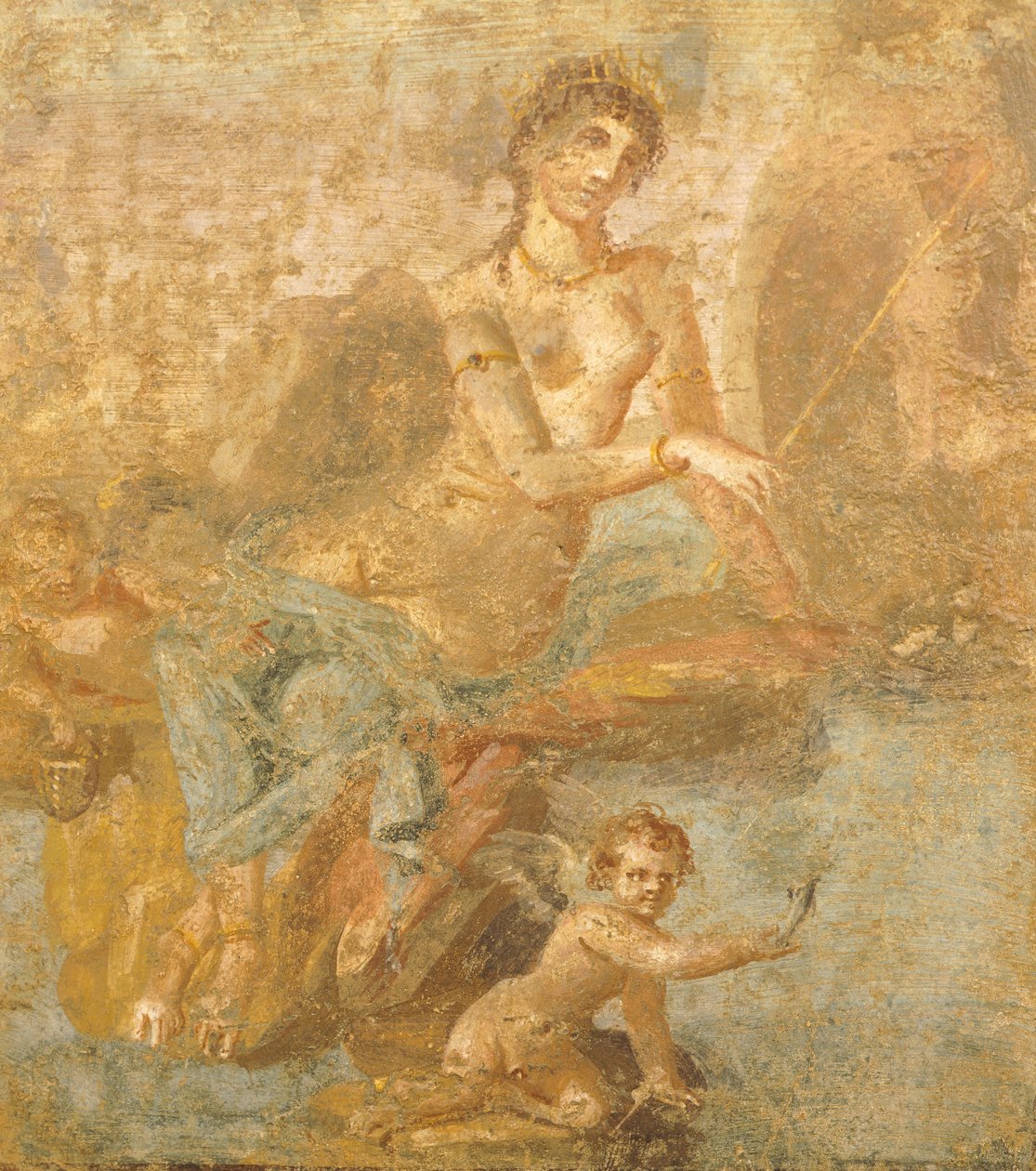 Fresk föreställande Orestes, Pylades och Iphigenia, från House of Golden Cupids, Pompeji, Campania, romersk civilisation av Roman Roman