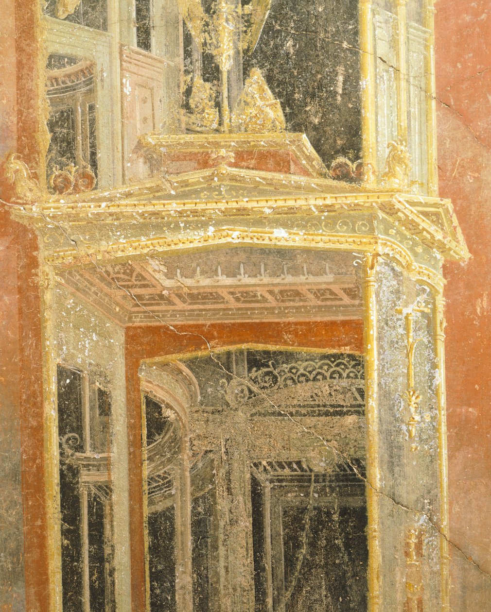 Fresk föreställande arkitektonisk dekoration, House of Loreio Tiburtino, Pompeji, Kampanien, romersk civilisation av Roman Roman