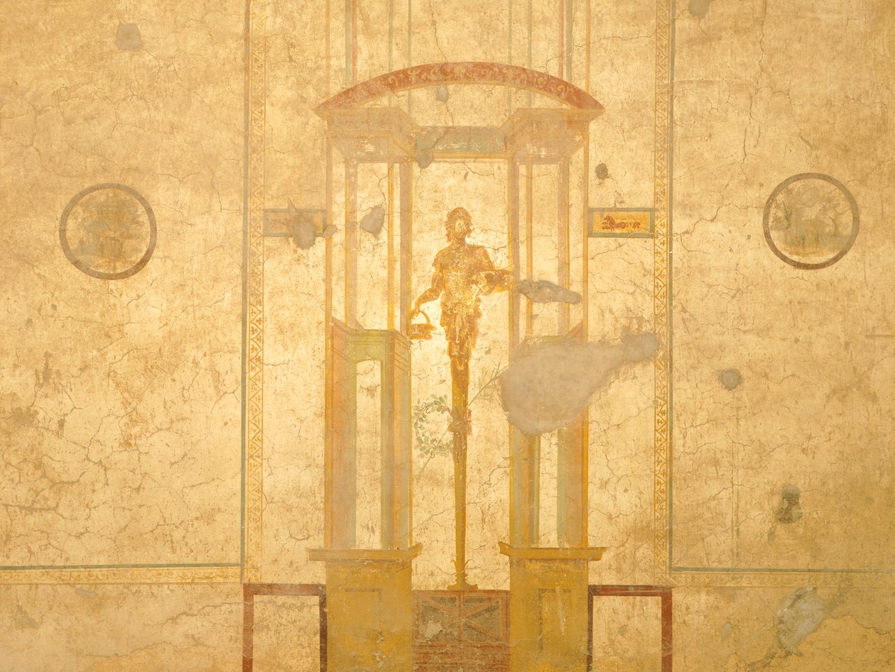 Fresk föreställande karyatid, från House of Lovers, Pompeji, Kampanien, romersk civilisation av Roman Roman