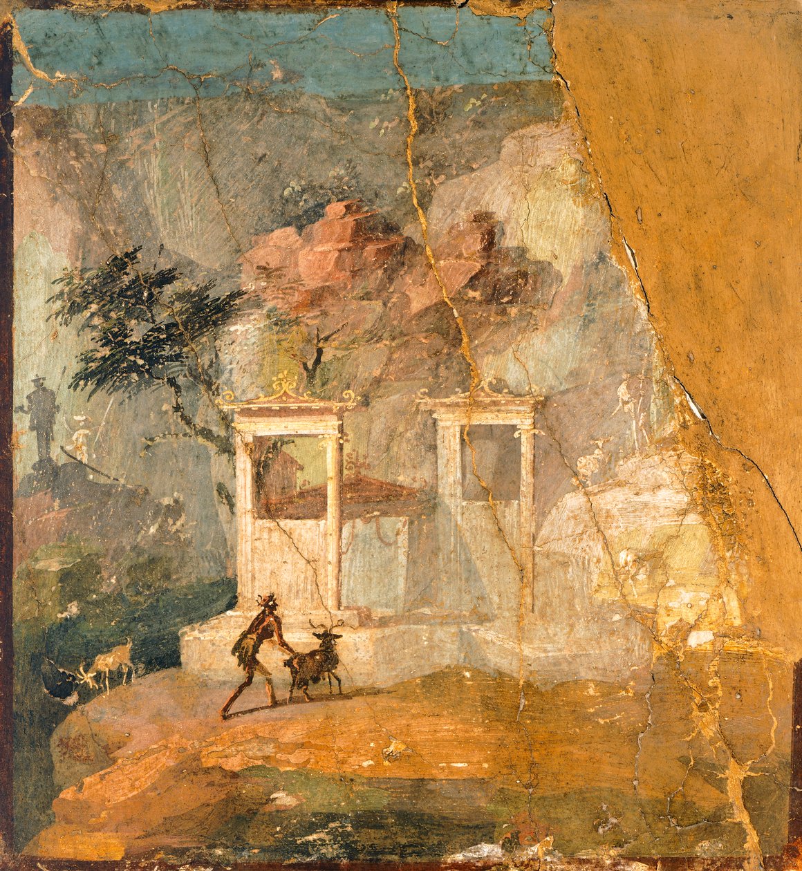 Fresk föreställande förlorad bagge, Pompeji (UNESCOs världsarvslista av Roman Roman