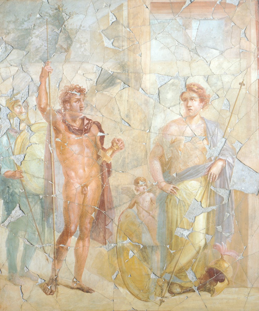 Fresk som visar mytologiskt ämne, Fabius Rufus hus, Pompeji, Kampanien, romersk civilisation av Roman Roman
