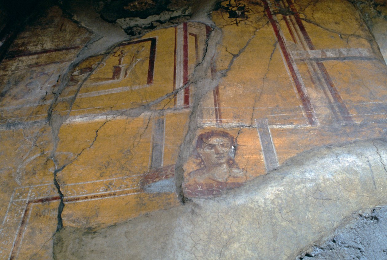Fresk från House of Golden Cupids, Pompeji (UNESCOs världsarvslista av Roman Roman