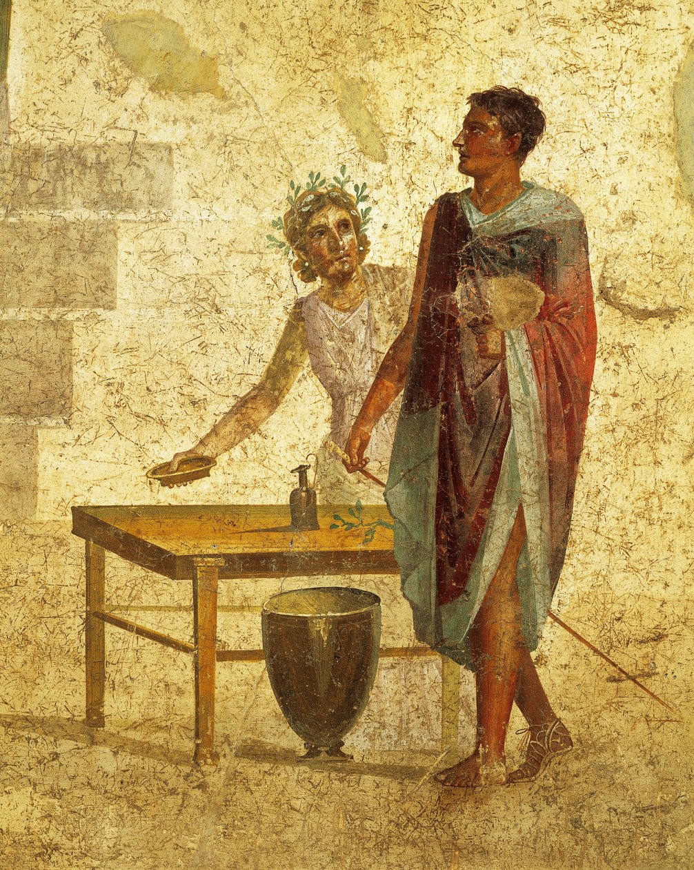 Fresk som porträtterar Jason och Pelias från Pompeji av Roman Roman