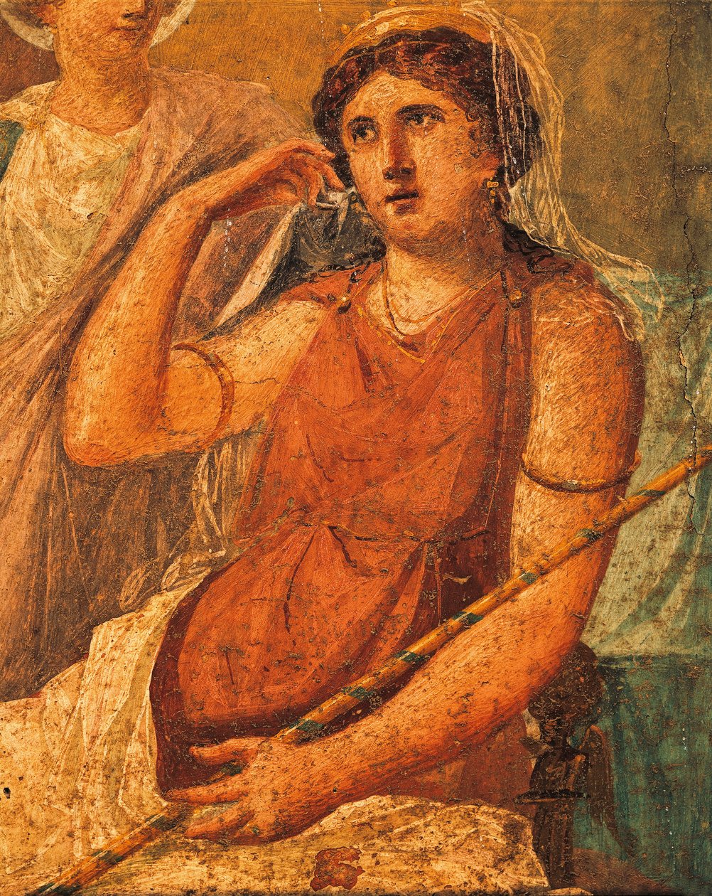 Hera, detalj av fresk med titeln Torture of Issone, House of Vettii, Pompeji, Campania, romersk civilisation av Roman Roman