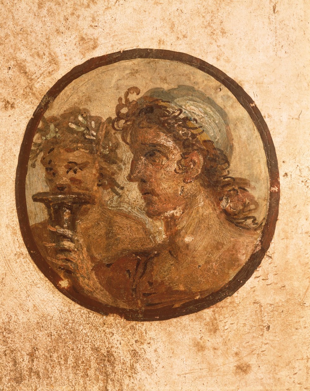 Italien, Neapelprovinsen, Campania-regionen, Pompei, House of Loreio Tiburtino, detalj av fresk föreställande idrottare av Roman Roman