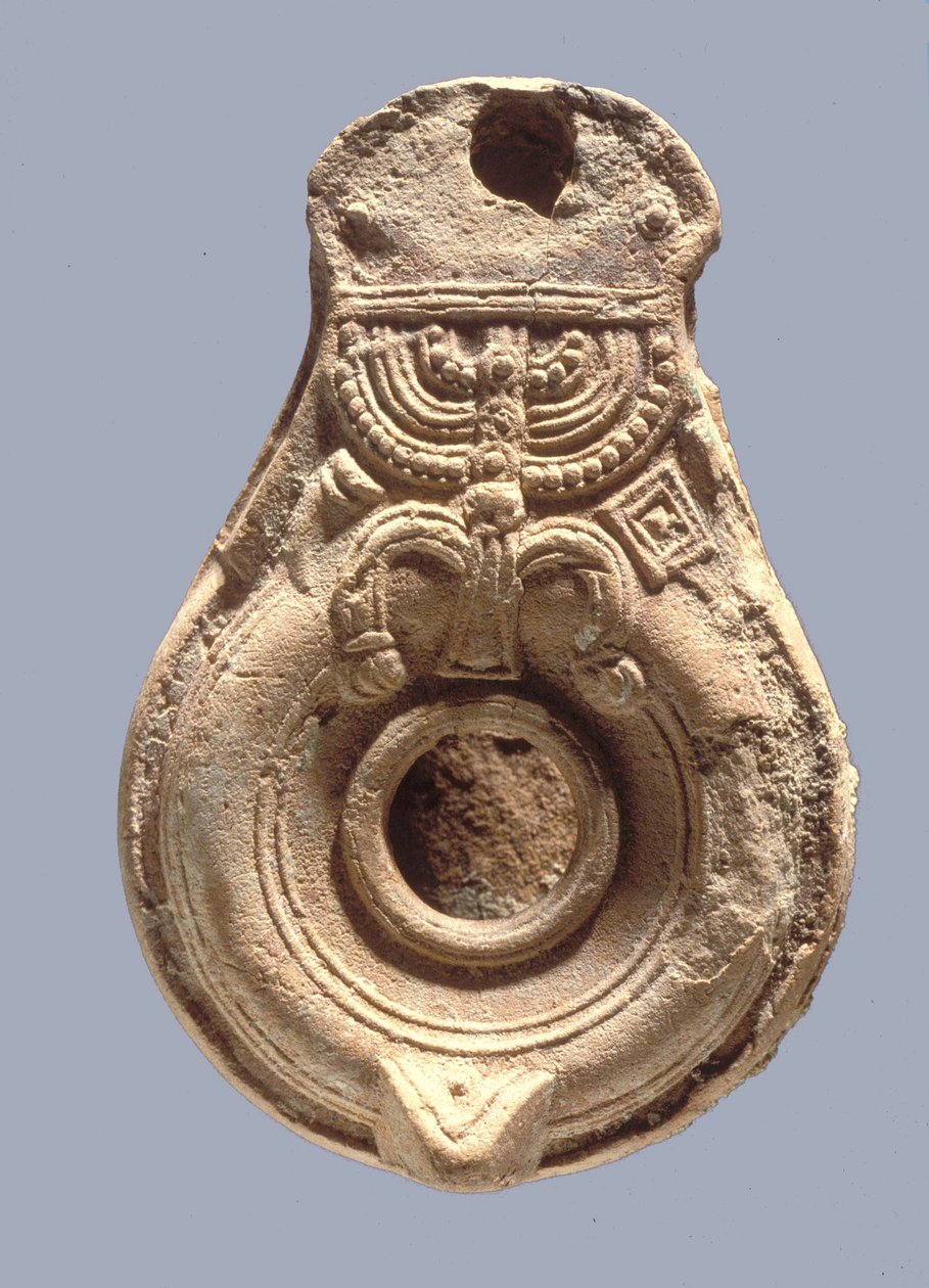 Judisk oljelampa (terrakotta) av Roman Roman