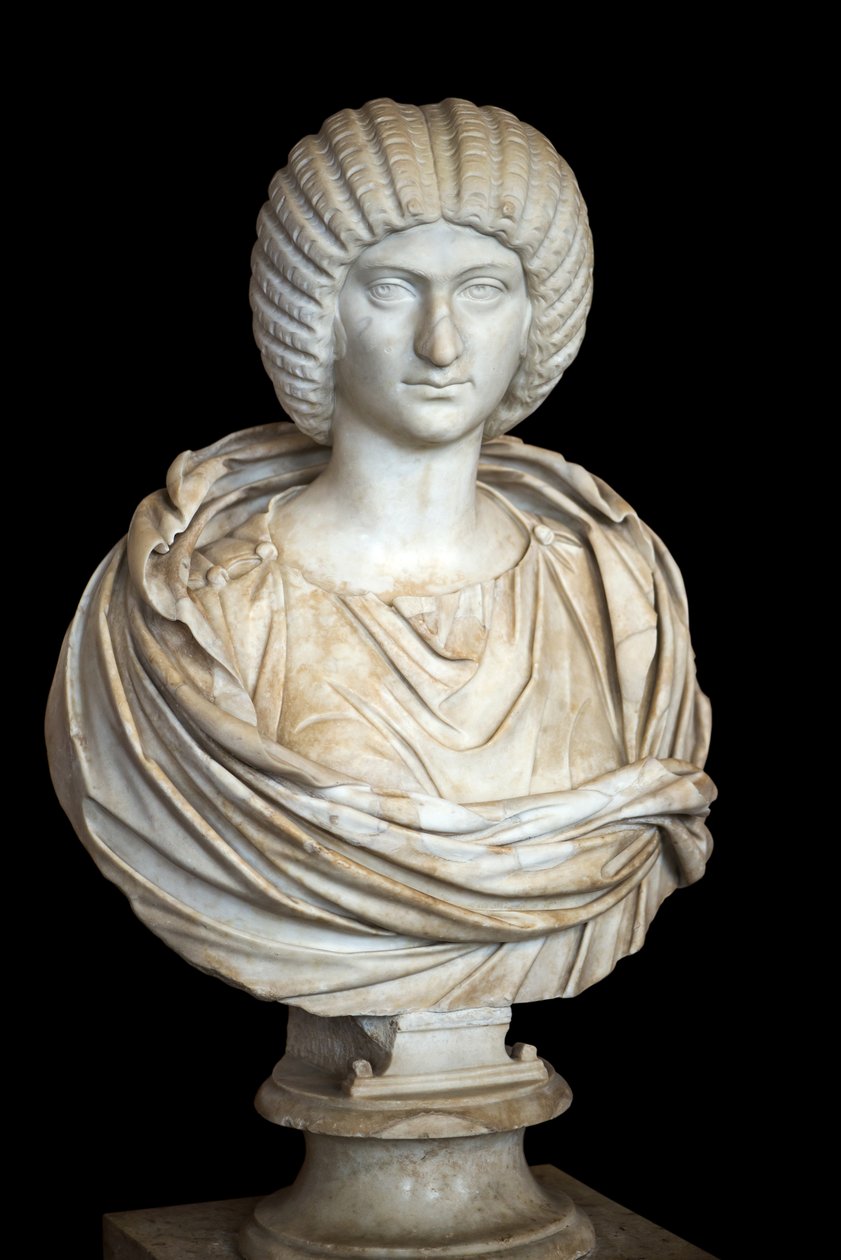 Julia Domna (ca 170 - 217 e.Kr.), marmor, romersk konst av Roman Roman