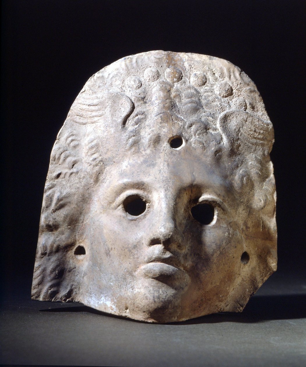 Mask för tragedier under romartiden. Trappans museum. Milano av Roman Roman