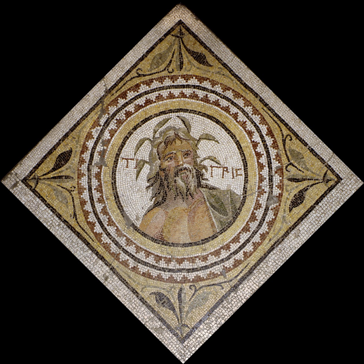 Personifiering av floden Tigris, sent 2:a/3:e århundradet e.Kr. (mosaik) av Roman Roman