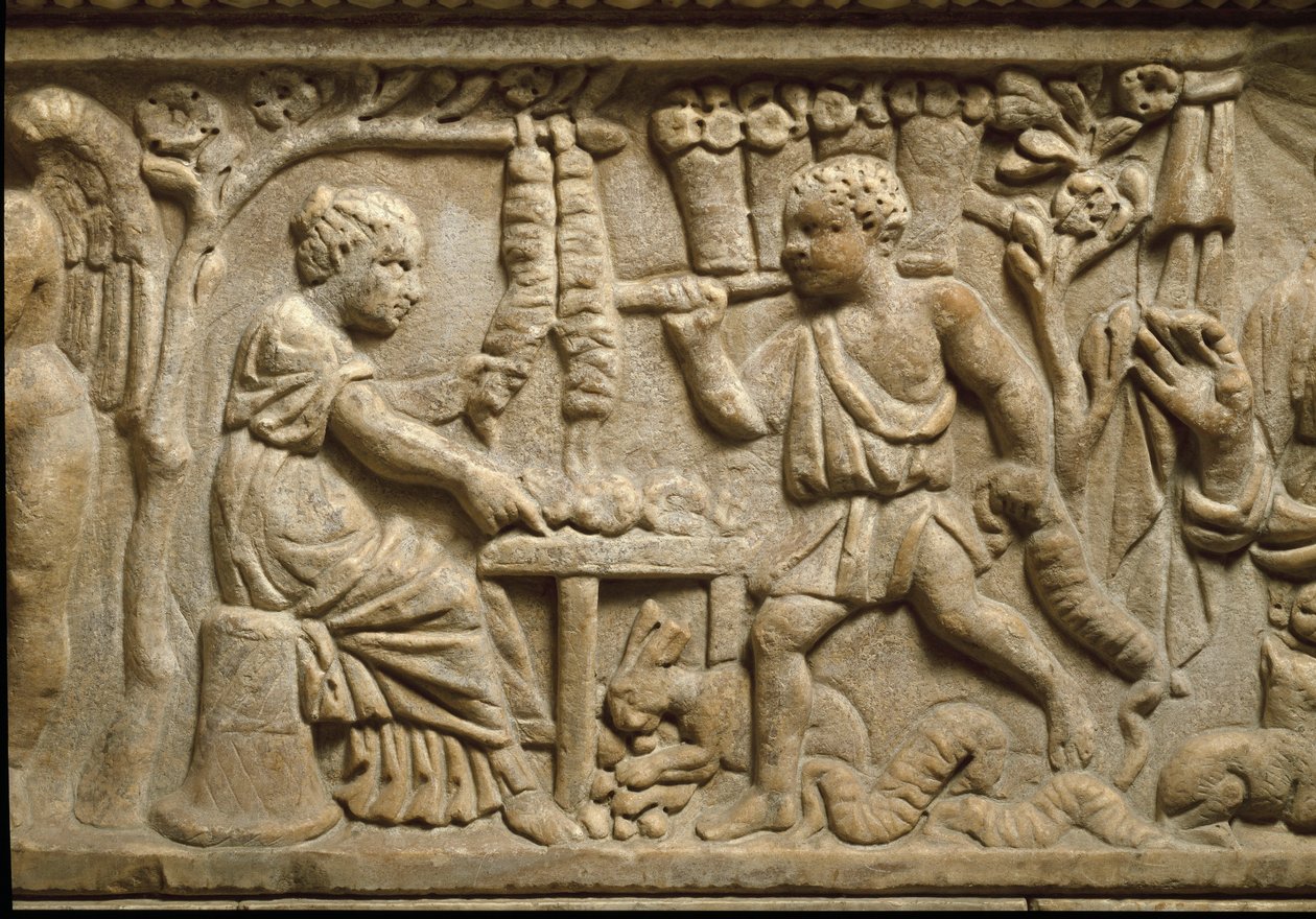 Representation av en tillverkare av kronor (relief) av Roman Roman