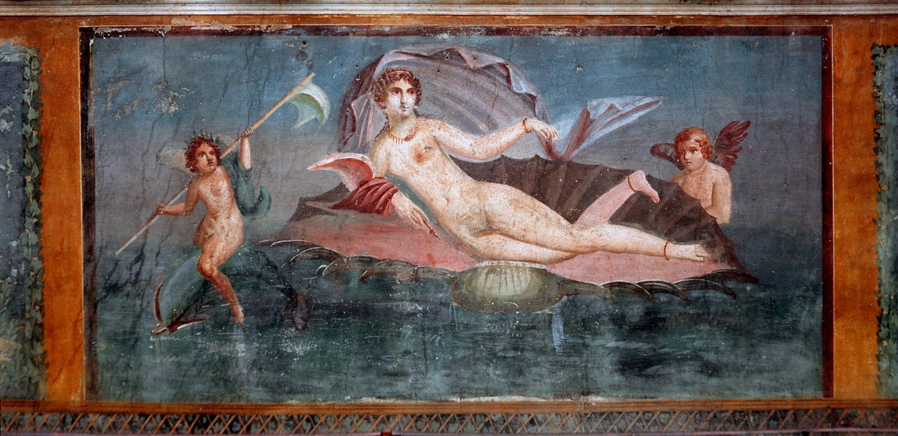 Romersk konst: "" Venus "" Fresk av Venus hus i snäckan 1:a århundradets Pompei, Italien - Romersk konst: Venus. Fresk från House of Venus i Conch. 1:a århundradet. Pompeji, Italien av Roman Roman